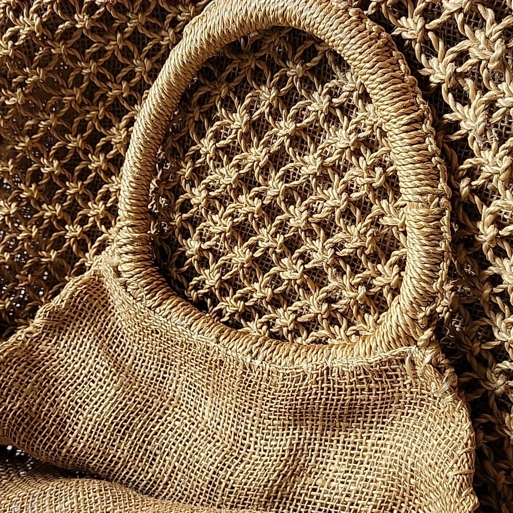 Boho Woven Straw Tote Bag Rattan Beach Handbag Tan OS - Picture 12 of 15